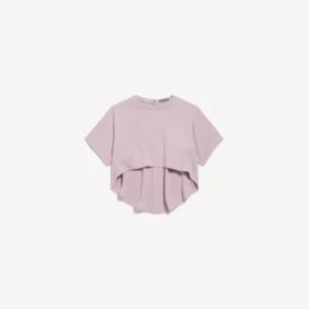 Top curto com cauda para mulher em rosa empoeirado