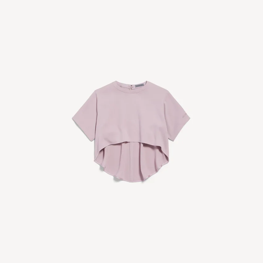 Top curto com cauda para mulher em rosa empoeirado Top curto com cauda para mulher em rosa empoeirado