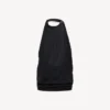 Top drapeado para mulher em preto