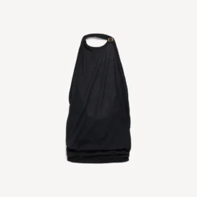 Top drapeado para mulher em preto