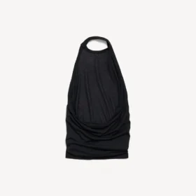 Top drapeado para mulher em preto