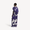 Calças de pijama femininas com padrão de pincel em azul