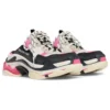 Triple S Mules «Branco, Rosa e Preto com Espuma Dupla e Malha» 755686W3SM15671