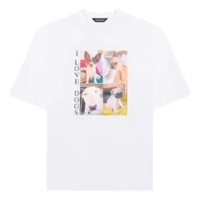 Unissexo «I Love Dogs» com estampado, Branco 641614TJVH19000