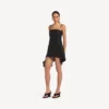 Vestido babydoll com alças para mulher, em preto