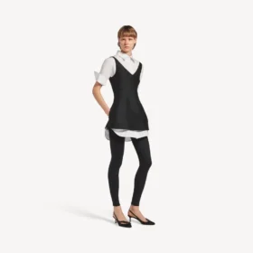 Vestido-camisa híbrido para mulher em preto
