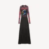 Vestido de manga comprida com efeito tie-dye extremo para mulher, em preto Vestido de manga comprida com efeito tie-dye extremo para mulher, em preto