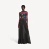 Vestido de manga comprida com efeito tie-dye extremo para mulher, em preto Vestido de manga comprida com efeito tie-dye extremo para mulher, em preto