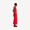 Vestido drapeado para mulher em vermelho pôr-do-sol
