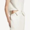 Vestido feminino com laço nas costas e drapeado em marfim