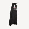 Vestido longo drapeado «The Door» para mulher, em preto