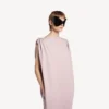 Vestido midi feminino estilo saco em rosa empoeirado