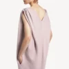 Vestido midi feminino estilo saco em rosa empoeirado