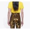 X-Rated, tamanho pequeno, corte justo, manga curta, amarelo 612964TIVA71802