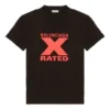 X-Rated, tamanho pequeno, corte justo, manga curta, preto 612964TIVA71076